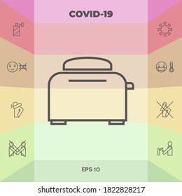 Toaster Oven linear icon. Graphic elements for your design