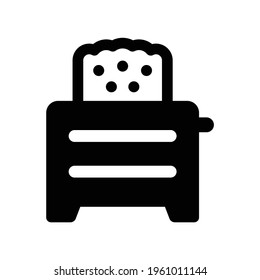 Toaster is ready for toast the bread as breakfast in the morning icon illustration.