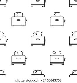 Toaster seamless pattern. Kitchen Household appliances. Vector illustration