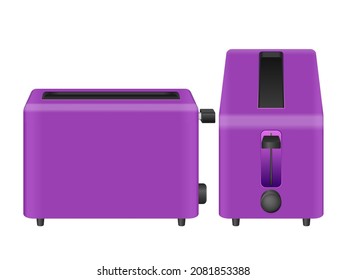 Toaster set on a white background. Vector illustration.