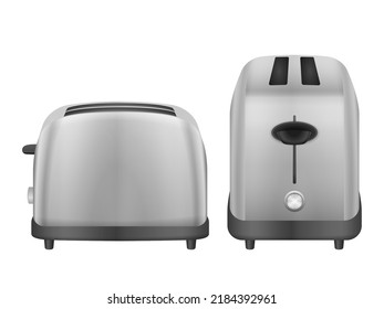 Toaster set on a white background. Vector illustration.