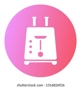 Toaster silhouette vector icon on color gradient background