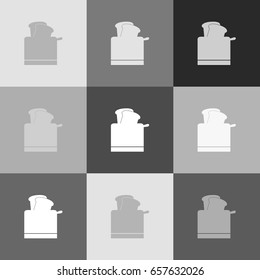Toaster simple sign. Vector. Grayscale version of Popart-style icon.