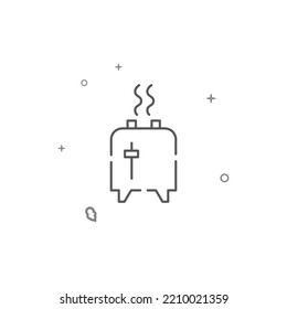 Toaster simple vector line icon. Symbol, pictogram, sign isolated on white background. Editable stroke. Adjust line weight.