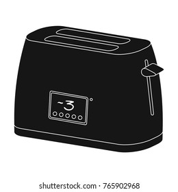 Toaster, single icon in black style.Toaster, vector symbol stock illustration web.