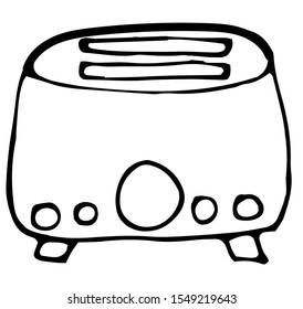 Toaster sketch vector doodle illustration isolated on white background. drawn by hand.