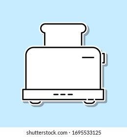 Toaster sticker icon. Simple thin line, outline vector of kitchen icons for ui and ux, website or mobile application