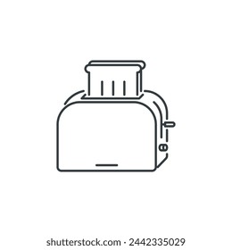 Toaster, toast, bread, kitchen, cooking, cook, chef icon, vector illustration