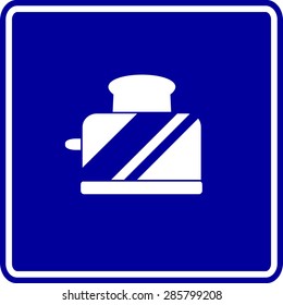 toaster with toast sign
