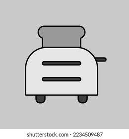 Toaster mit Toasts Vektorgrafiksymbol. Küchengerät. Graph-Symbol für das Kochen von Website-Design, Logo, App, Benutzeroberfläche