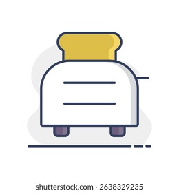 Toaster with toasts vector icon. Kitchen appliance. Graph symbol for cooking web site design, logo, app, UI