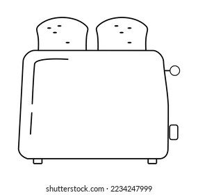 Toaster with two breads, vector illustration