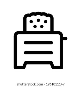 Toaster in use for preparing breakfast daily icon illustration.