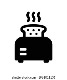 Toaster use for toast bread as breakfast in the morning icon illustration.