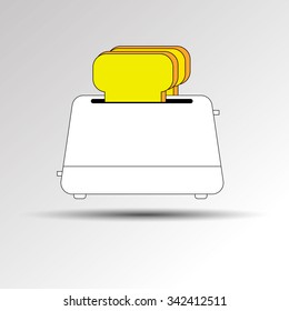 toaster vector breakfast toast illustration bread kitchen equipment food electric