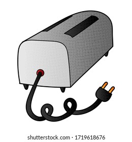 toaster vector design. digital hand drawn. halftone texture