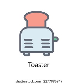 Vector de tostadora      Rellenar iconos de contorno. Material gráfico simple