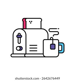 Toaster Vector Filled outline illustration style icon. EPS 10 file 