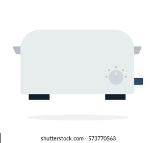 Toaster vector flat material design isolated on white