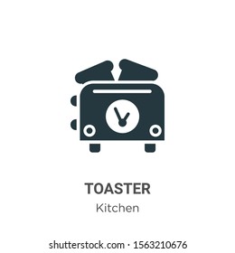 Toaster vector icon on white background. Flat vector toaster icon symbol sign from modern kitchen collection for mobile concept and web apps design.