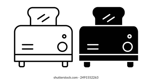 toaster vector icon set in black color.