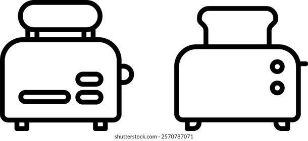 "Toaster Vector Icon Set - Sleek Designs for Breakfast Lovers"