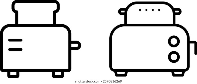 "Toaster Vector Icon Set: Sleek and Simple Designs for Kitchen Essentials"