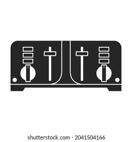 Icono vector de tostadora.Icono vector negro aislado en tostadora de fondo blanco.