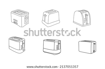 toaster vector illustration design. Toasted bread slices and toaster vectors. Toaster icon. Outline toaster vector icon for web design isolated on white background