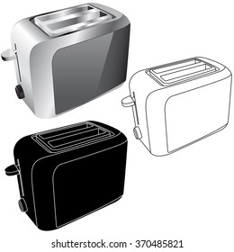 Toaster. Vector illustration isolated on white background
