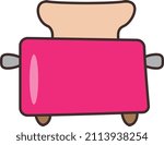toaster Vector illustration on a transparent background.Premium quality symmbols.Vector line flat icon for concept and graphic design.
