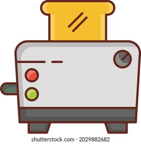 toaster Vector illustration on a transparent background. Premium quality symbols. Vector Line Flat color  icon for concept and graphic design.