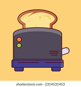 toaster Vector illustration on a transparent background. Premium quality symmbols. Vector line flat icons for concept and graphic design.