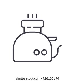 toaster vector line icon, sign, illustration on background, editable strokes