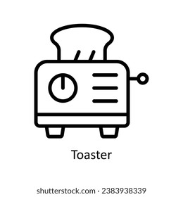 Toaster vector  outline Design illustration. Symbol on White background EPS 10 File