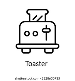 Toaster  Vector outline Icon Design illustration. Food and drinks Symbol on White background EPS 10 File