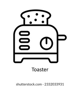 Toaster Vector   outline Icon Design illustration. Kitchen and home  Symbol on White background EPS 10 File