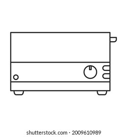 Toaster vector outline icon. Vector illustration appliance kitchen on white background. Isolated outline illustration icon of toaster.