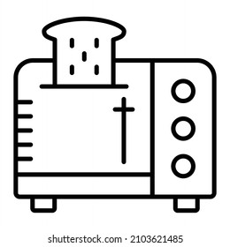 Icono De Contorno Del Vector De Tostadora Aislado En Fondo Blanco
