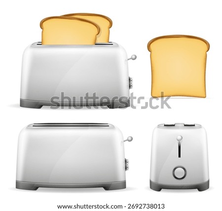 toaster vintage old retro and bread tost stock vector illustration food icons