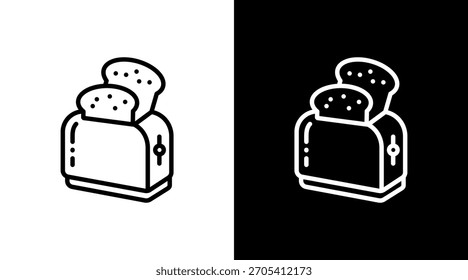 Tostadora de diseño de conjunto de iconos blancos
