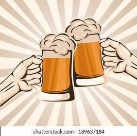 Toasting with beer