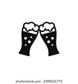 Toasting beer icon isolated on white background. Cheers beer icon