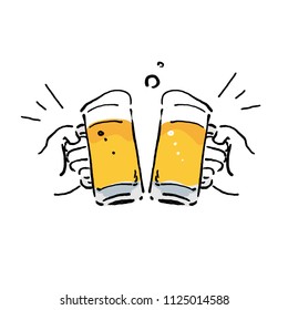 It is a toasting beer illustration.