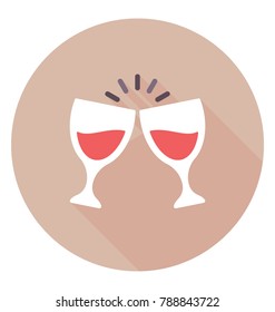 
Toasting Glass Flat Colored Icon

