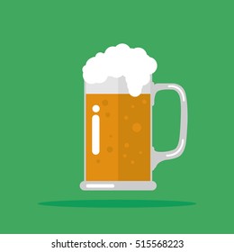 Toasting glasses of beer. Vector Illustration