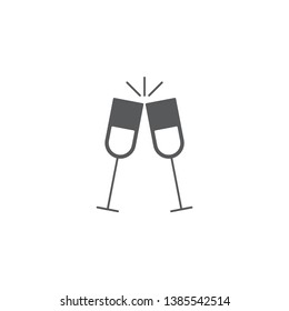 toasting glasses vector icon concept, design isolated on white background