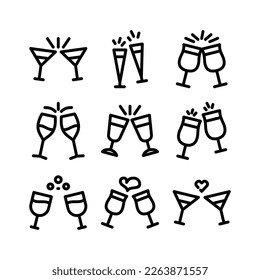 toasting icon or logo isolated sign symbol vector illustration - high quality black style vector icons
