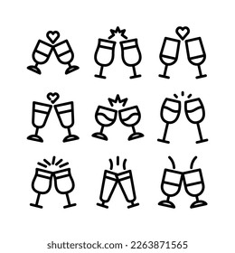 toasting icon or logo isolated sign symbol vector illustration - high quality black style vector icons
