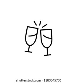 Toasting Modern Simple Outline UI Vector Icon